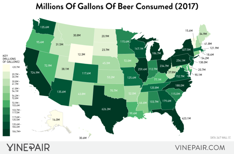 MAP: The States That Drink The Most Beer In America (2018) | VinePair