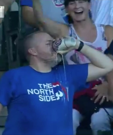 Cubs Fan Catches Foul Ball in Beer Cup, Obviously Chugs It