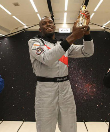 Usain Bolt Popped Champagne With an Astronaut in Zero Gravity