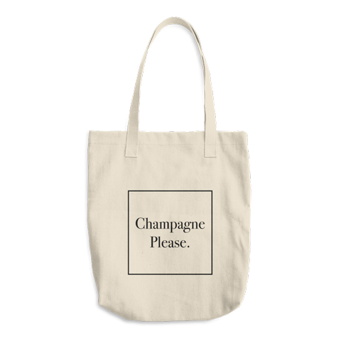 Champagne Please Cotton Tote Bag