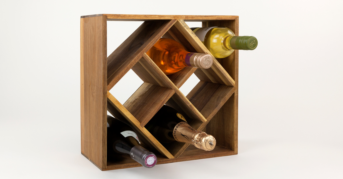 Age Improves With Wine Round Wood Wine Rack 