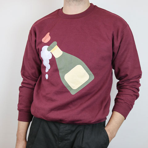 Champagne emoji sweater