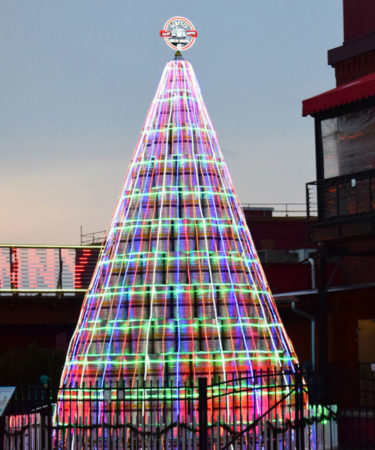 Genesee Brewery Unveils Three-Story-Tall Keg Christmas Tree