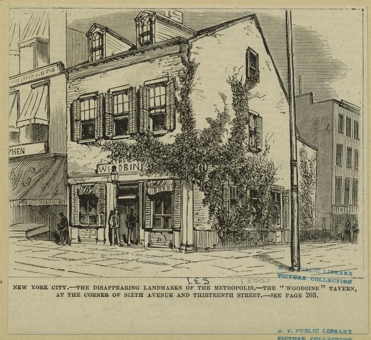 Woodbine Tavern, 13th Street & 6th Avenue, 19th Century.