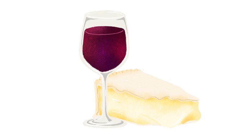 Pinot Noir goes well with brie