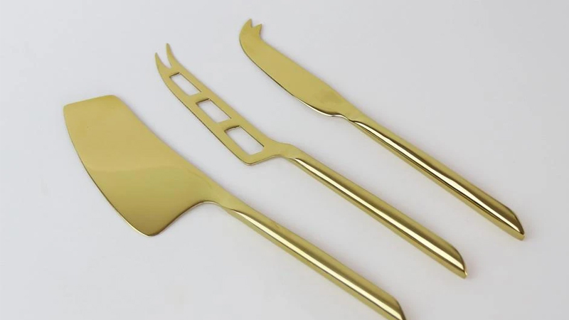 Gold Plated Cheese Knives Set of 3