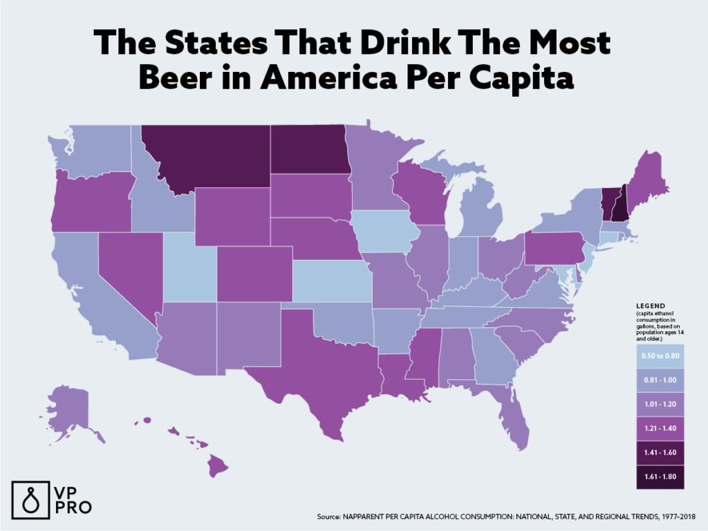 The States That Drink The Most Beer In America [Map] | VinePair