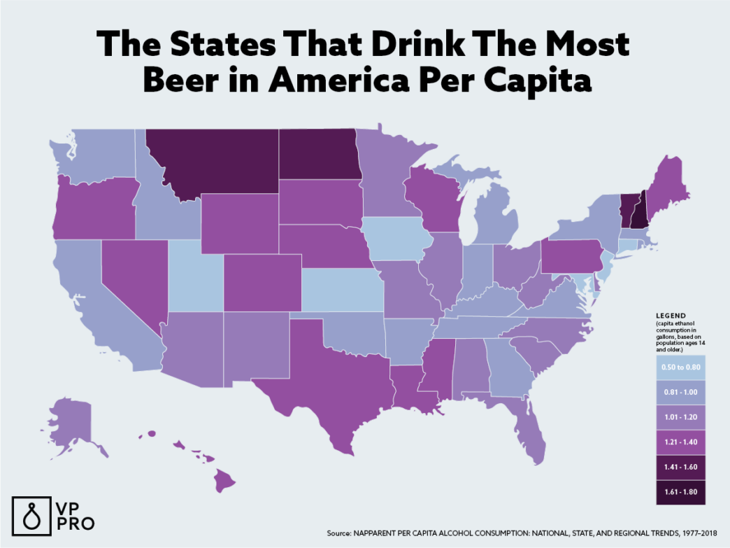 The States That Drink the Most Beer in America [Map] VinePair