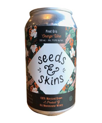 Old Westminster Winery ‘Seeds & Skins’ Pinot Gris Orange Wine is one of the best canned wines for Summer 2020