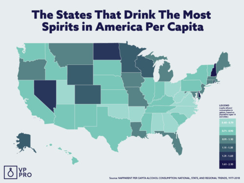 The States That Drink the Most Spirits in America [Map] | VinePair