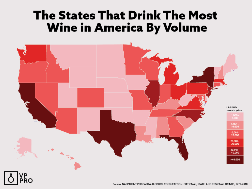 The States that Drink the Most Wine in America [Map] | VinePair