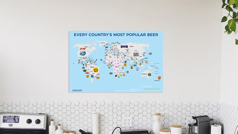 Most Popular Beer In The World Map Poster