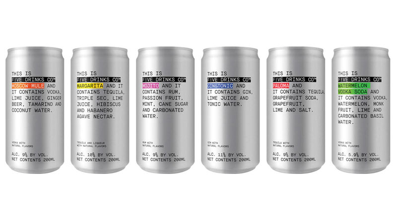 Five Drinks Co. RTD Canned Cocktail Brand