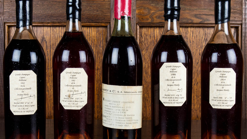 Rare cognacs from the Hardy maison.
