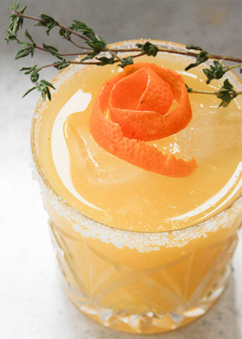 The Smoky Orange and Thyme Margarita is one of the best margaritas for winter