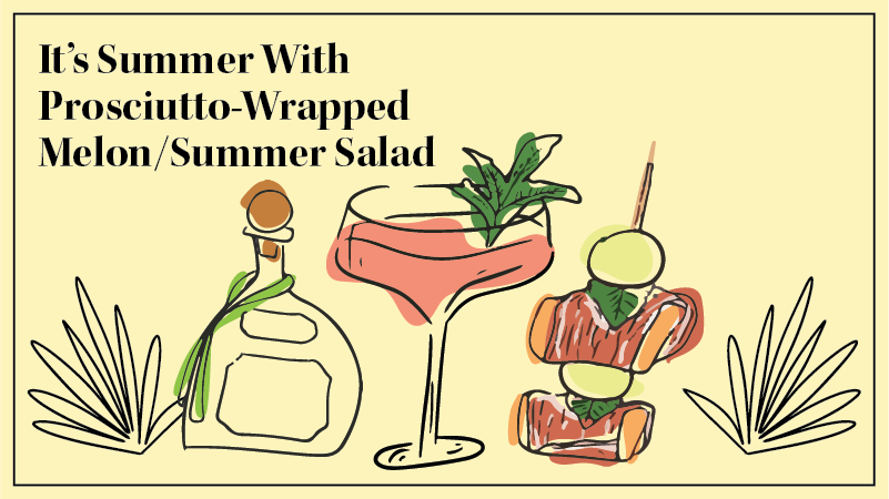 Slice up a sweet, ripe cantaloupe, wrap it with some salty prosciutto, and shake up a few highballs of the It’s Summer cocktail.