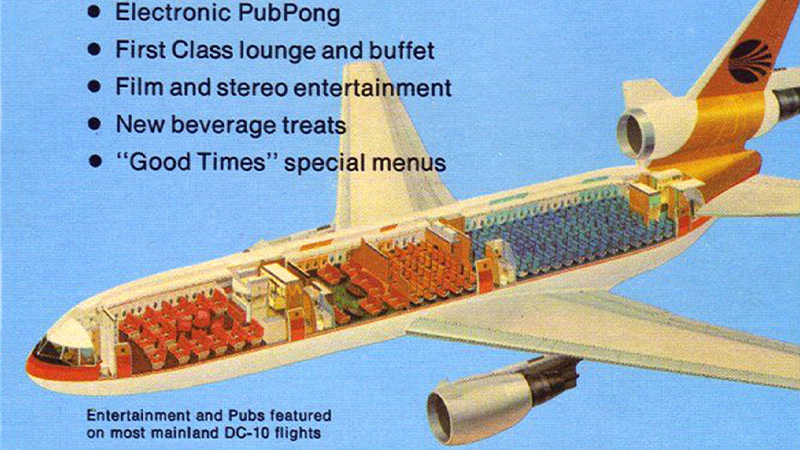 Pub pong was a favorite sport at the bar on Contiental's Mile High Pub flights.