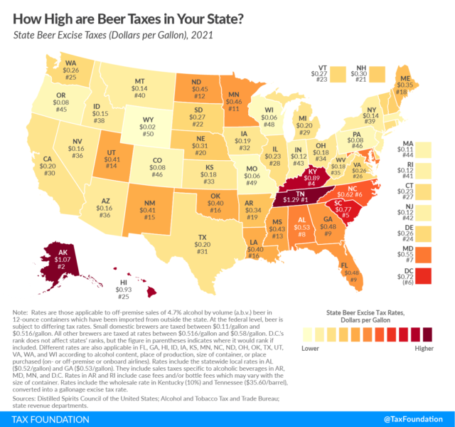 How Much Every State Taxes Beer (2021) [Map] | VinePair