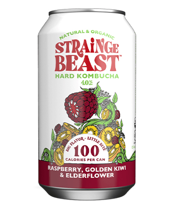 Strainge Beast Hard Kombucha: Raspberry Golden Kiwi & Elderflower is one of the best hard kombuchas.