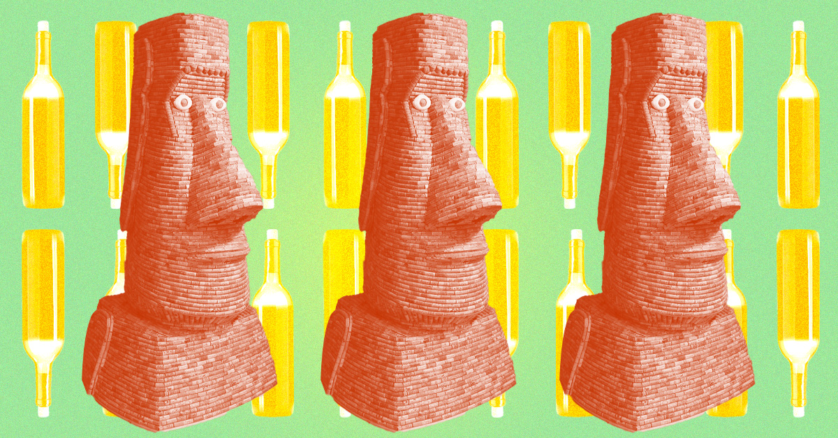 studio photo of a moai drinking wine : r/weirddalle