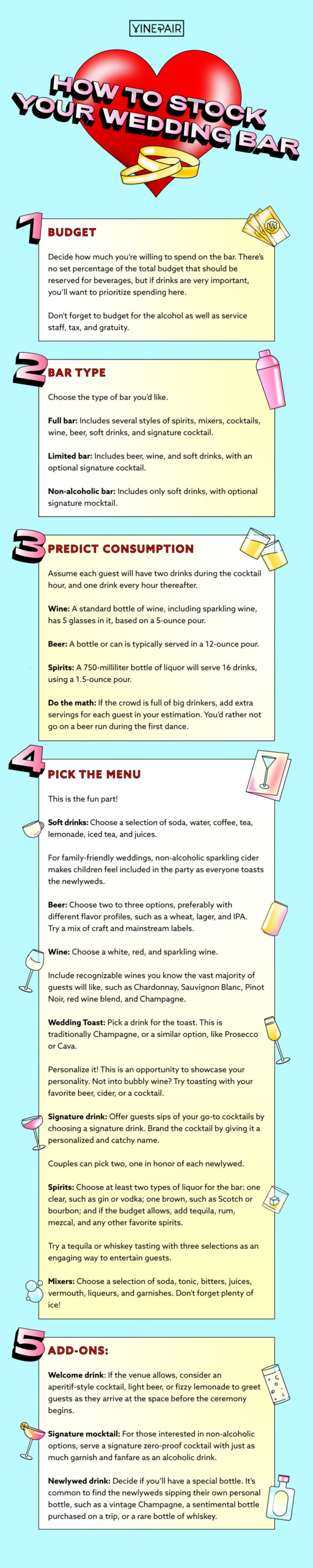 Here's how to stock your wedding bar