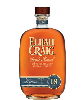 Elijah Craig El whisky bourbon puro de Kentucky de un solo barril de 18 años es uno de los mejores bourbons de un solo barril para 2021