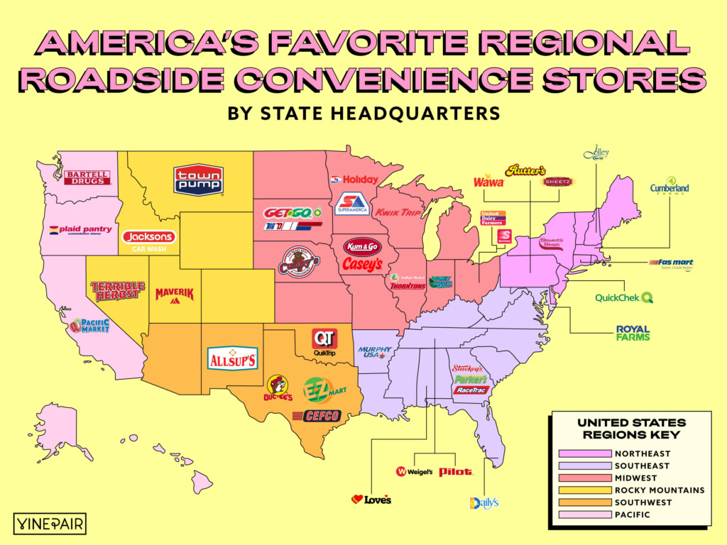 America’s Favorite Regional Roadside Convenience Stores [Map] | VinePair