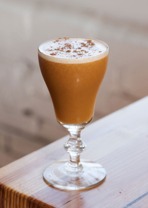 The Pumpkin Spice Flip is a great spiced cocktail for fall. 