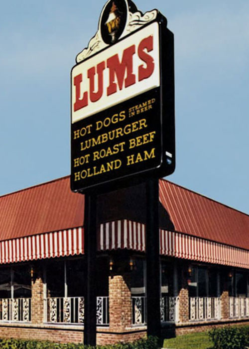 Lum’s, now defunct, was a restaurant chain born in Miami Beach in 1955