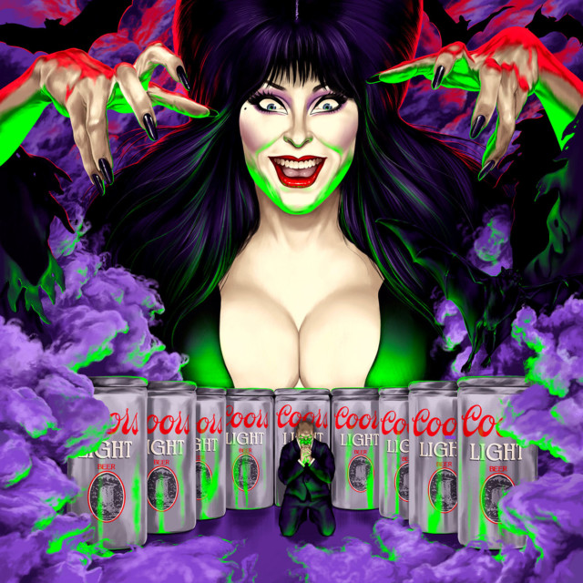 Elvira’s Short, Sexy Stint as Coors Light’s Halloween Queen