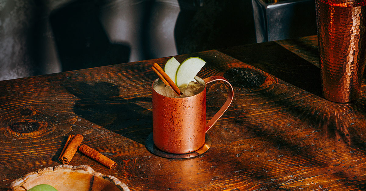 The Apple Cinnamon Mule is an alternative for anyone looking for fall flavors. Be sure to garnish with an apple slice and a cinnamon stick!