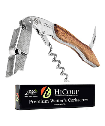 Professional Waiters Corkscrew All-in-one Best Wine Opener Corkscrew Portable Wine Keys for Servers Waiters and Bartenders 420 Stainless Steel and Natural Shadow Wood Luxury packaging 