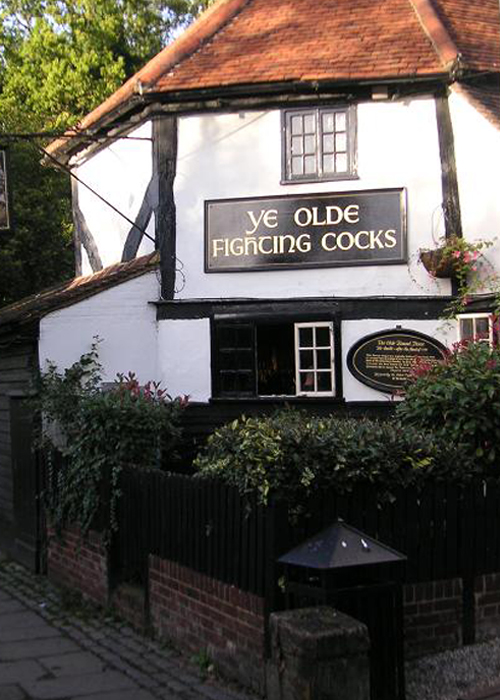 Ye Olde Fighting Cocks' main building used to be a pigeon house.