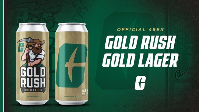 Cabarrus Brewing partnered with University of North Carolina at Charlotte on Gold Rush Lager, brewed for the college’s Charlotte 49ers teams.