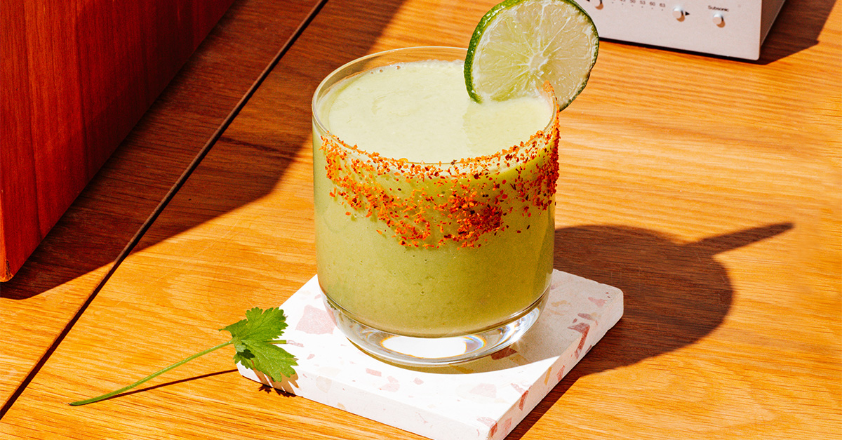 In this variation on the Margarita, Don Julio Reposado and avocado are combined into a creamy frozen cocktail that’s guaranteed to please.