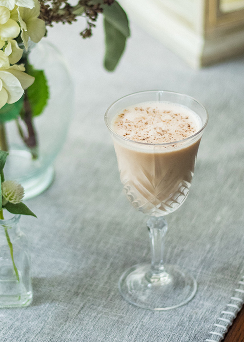 Made with Cognac, crème de cacao, cream, and a sprinkle of nutmeg, this drink is better than a box of truffles.