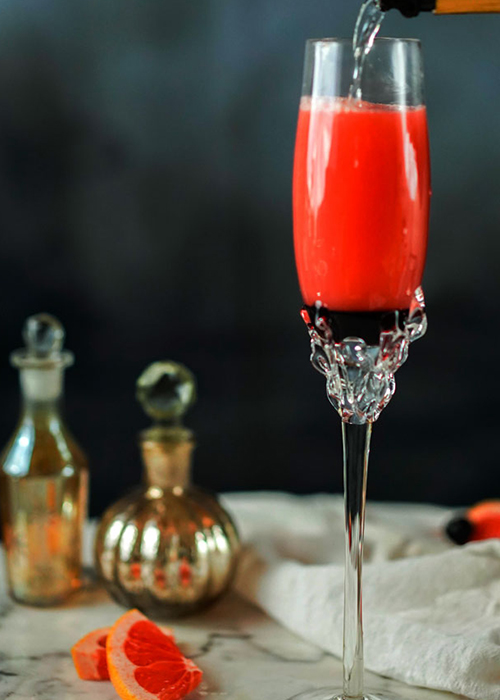 If you’re brunching this Valentine’s Day, try out this cherry-scented take on the classic Mimosa.