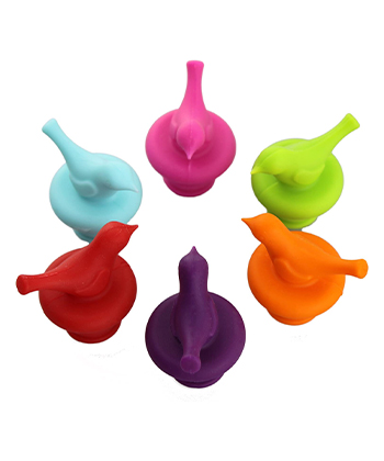 Vinaka-Kitchen.com 5 Wine Stoppers Perfect Wine Gift Accessory Funny Silicone Wine Reusable Caps Stoppers for Wine and Beer Bottles 