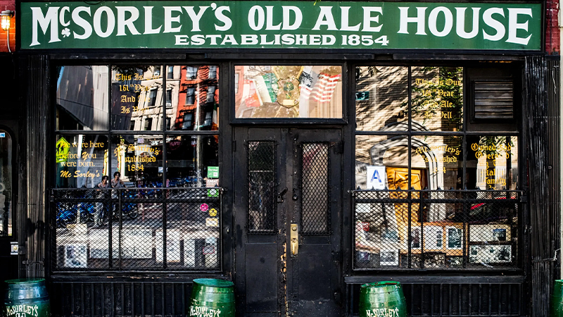 McSorley's Ale House is one of the oldest irish pubs in the country