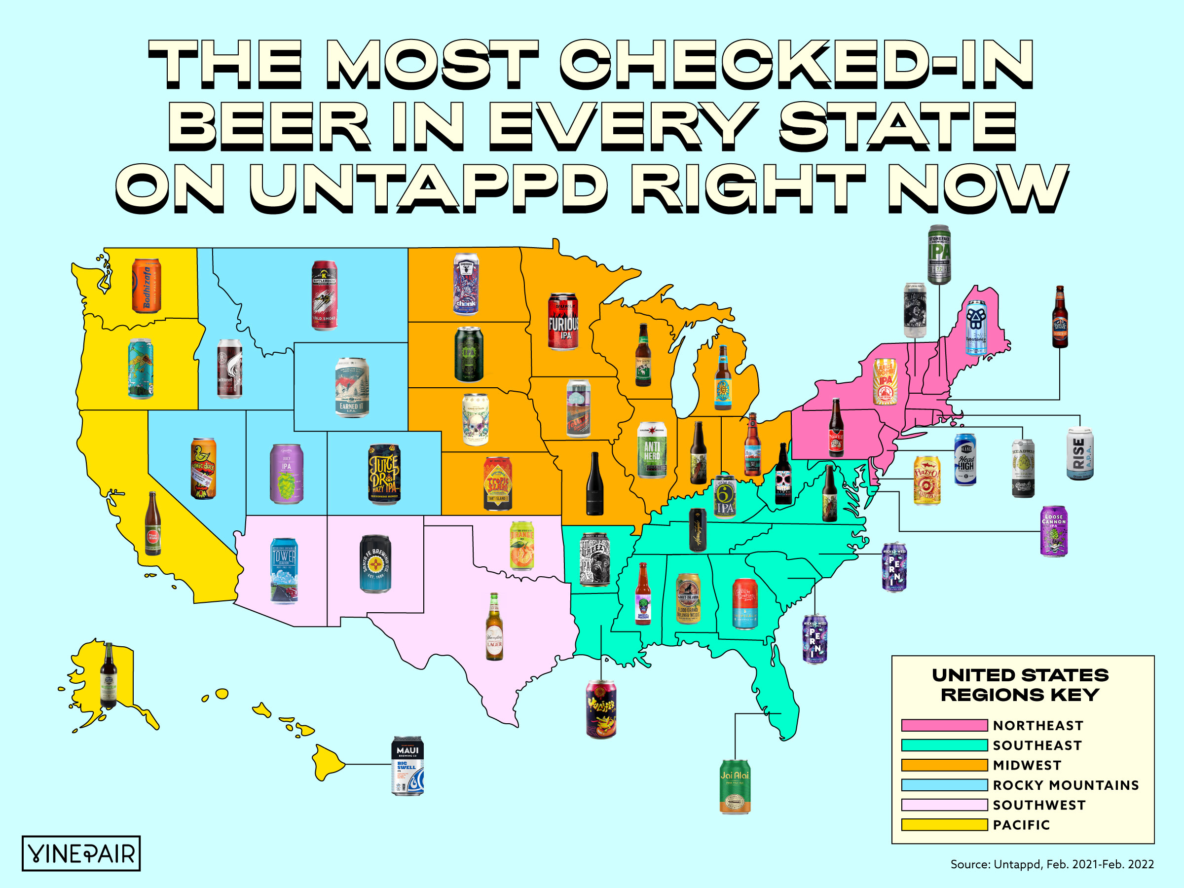 The Most Checked-In Beer in Every State, Via Untappd