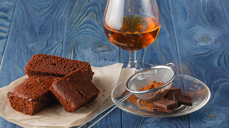Cognac Fudge Brownies are great for double duty