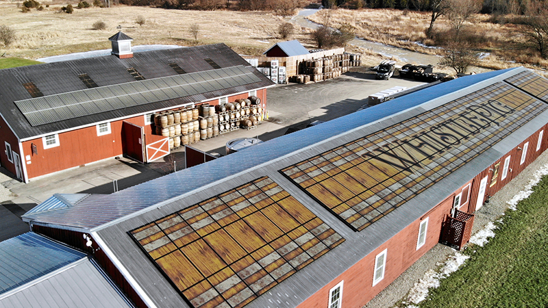 Solar power panels in the WhistlePig distillery 