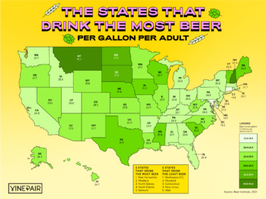 The States That Drink The Most Beer [MAP] | VinePair