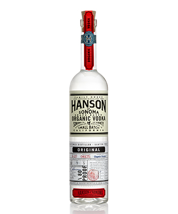 Hanson of Sonoma Organic Vodka is one of the top 25 vodkas for 2022..