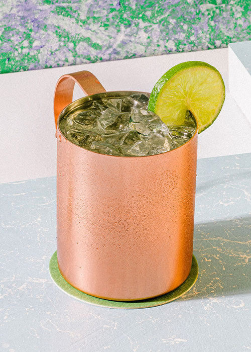The Kentucky Mule uses bourbon in place of vodka in this mule variation.