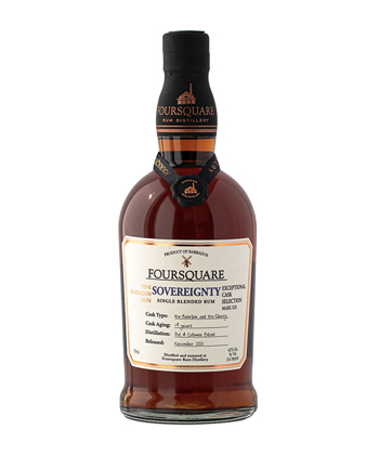 Foursquare Exceptional Cask Selections Mark XIX 'Sovereignty' is one of the best rums for 2022.