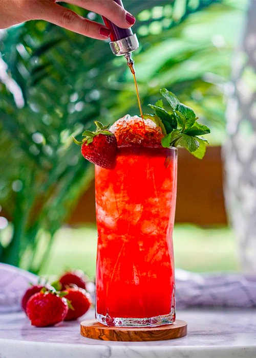 The Gin-Strawberry Smash is one of the best gin cocktails for summer.