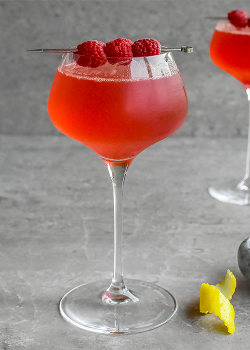 The Sparkling Raspberry Royale is one of the best gin cocktails for summer.