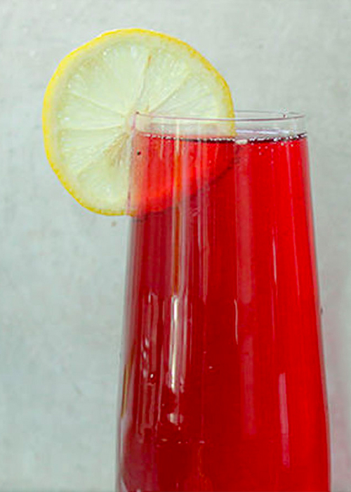 The Hibiscus French 75 is one of the best Hibiscus cocktails.