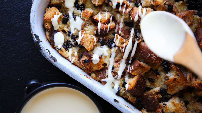 Satiate your sweet tooth with this delectable bread pudding made with banana-infused Jameson.